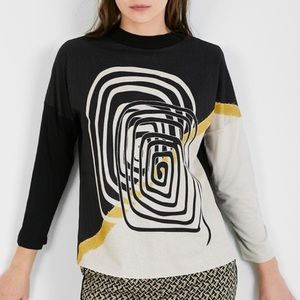 New long sleeve top from Spain …Black ,yellow and off white